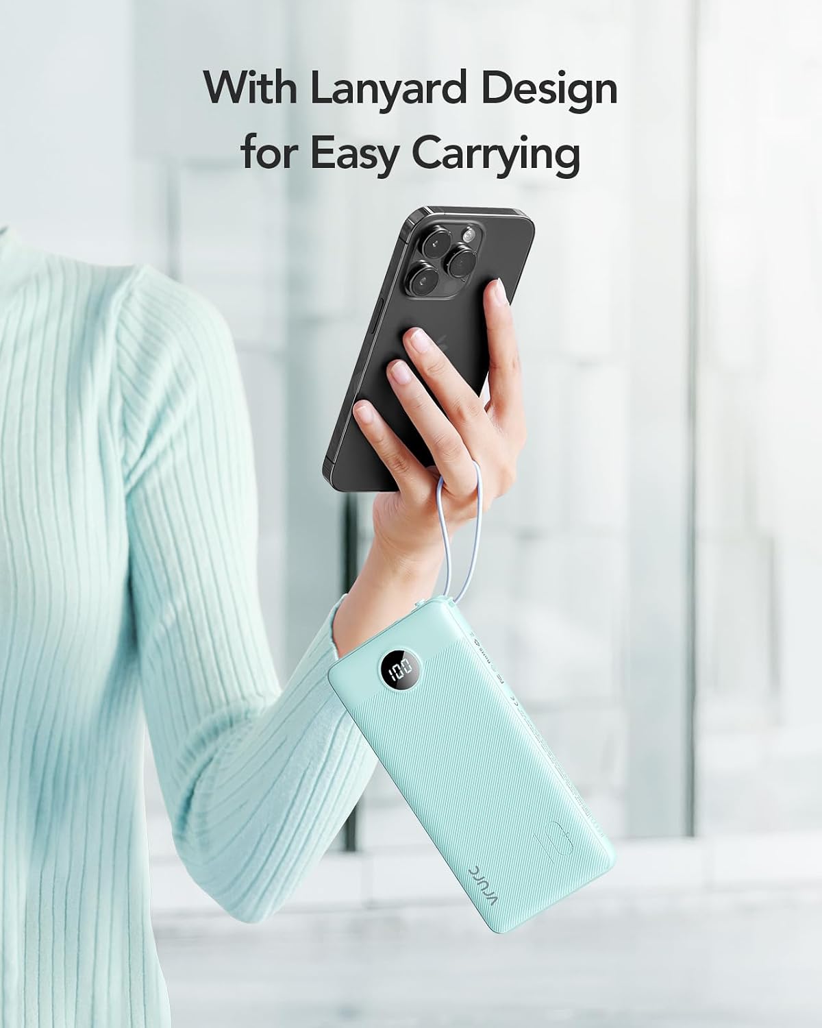 Thumbnail 6 de VRURC T1116 Portable Charger, 10,000mAh Power Bank with 4 Built-In Cables