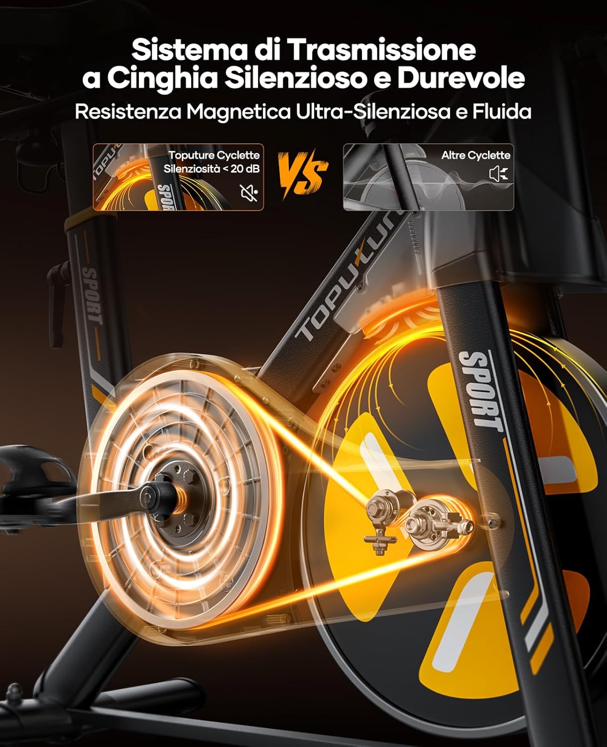 Thumbnail 4 de Toputure Cyclette da Casa 2026: resistenza elettromagnetica, controllo via App e allenamento ultra silenzioso