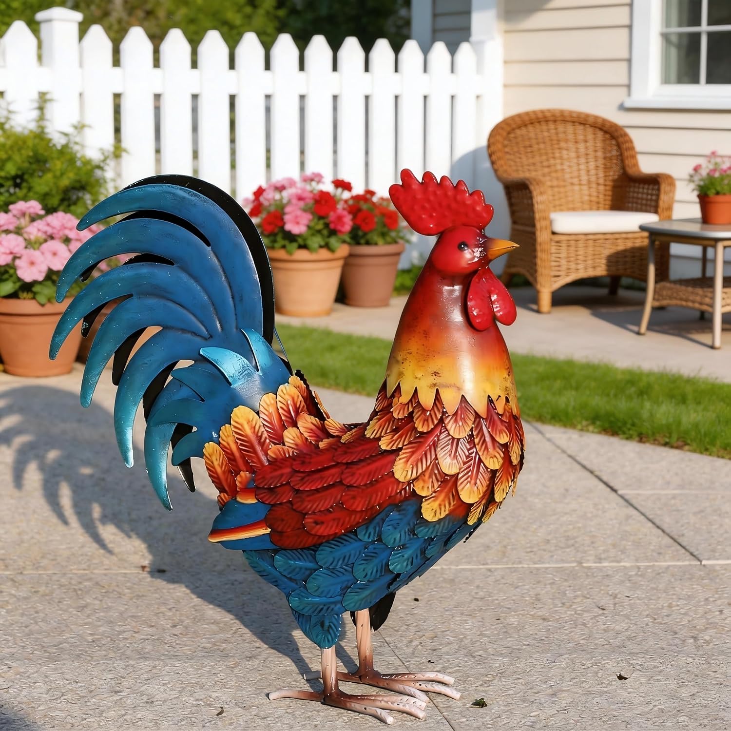 Detalle de Kircust Metal Rooster Statue 13.4