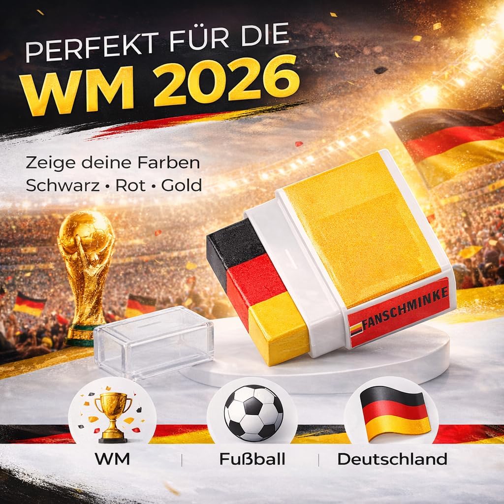 Thumbnail 5 de Schminkstift Fanartikel Deutschland – Schwarz, Rot, Gelb (Gold) als Deko für die Fußball-Weltmeisterschaft 2026