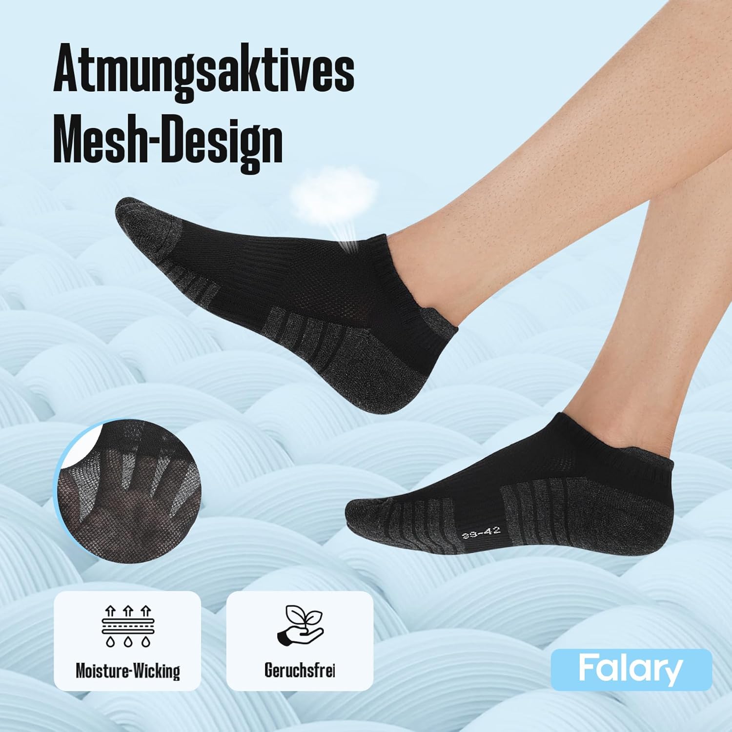 Thumbnail 2 de FALARY Lot de 10 Chaussettes de Sport Homme/Femme – Socquettes Running Basses en Coton