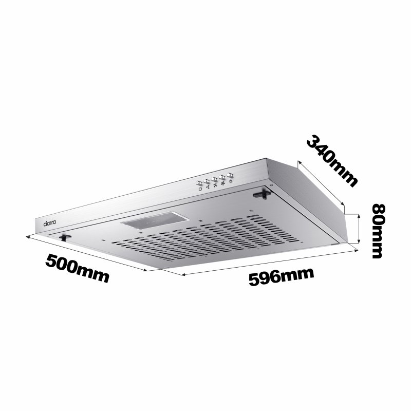 Detalle de Ciarra AW6903S campana extractora 220 m³/h