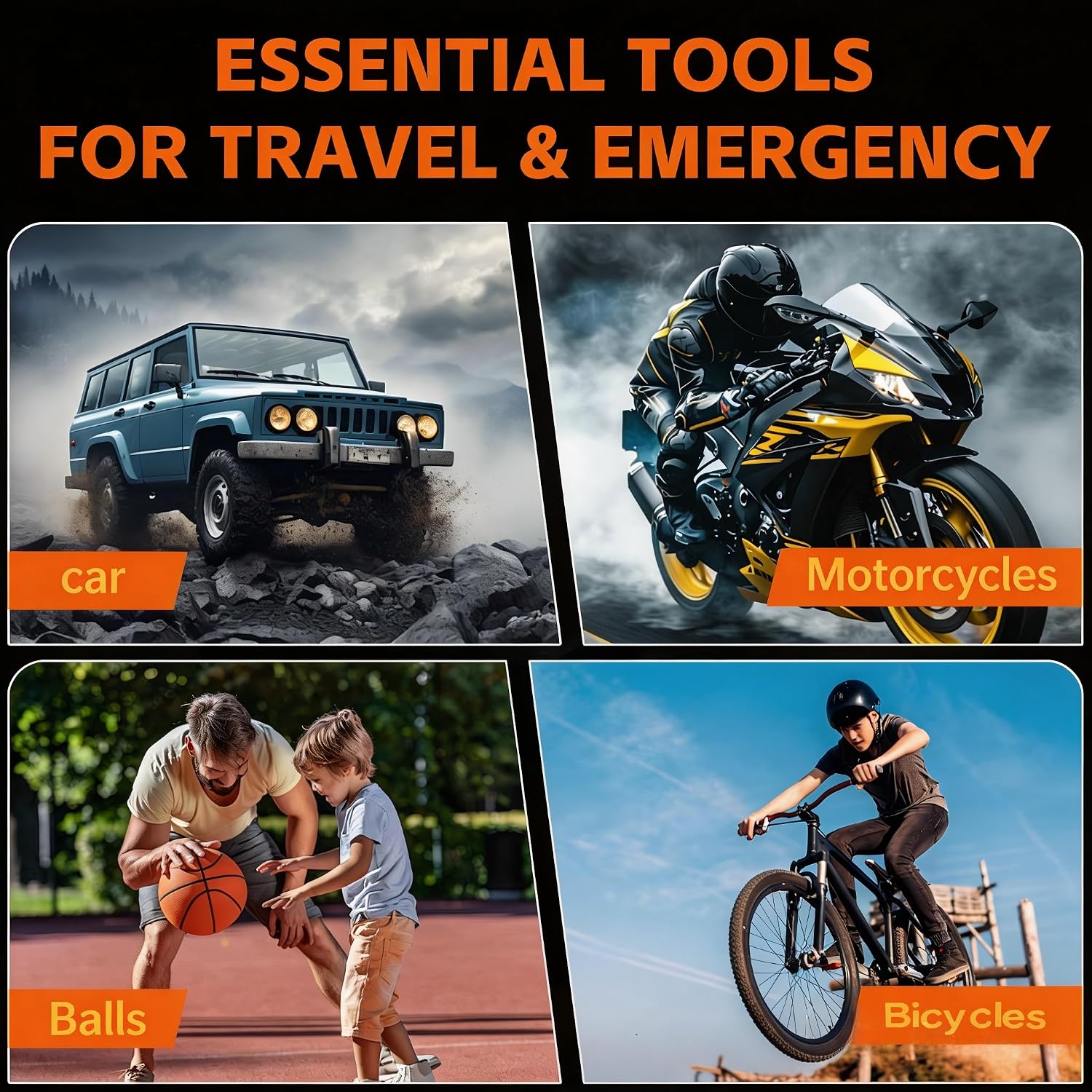 Thumbnail 6 de Cordless Tyre Inflator air compressor: 150 PSI, 6000 mAh Battery & LED Torch