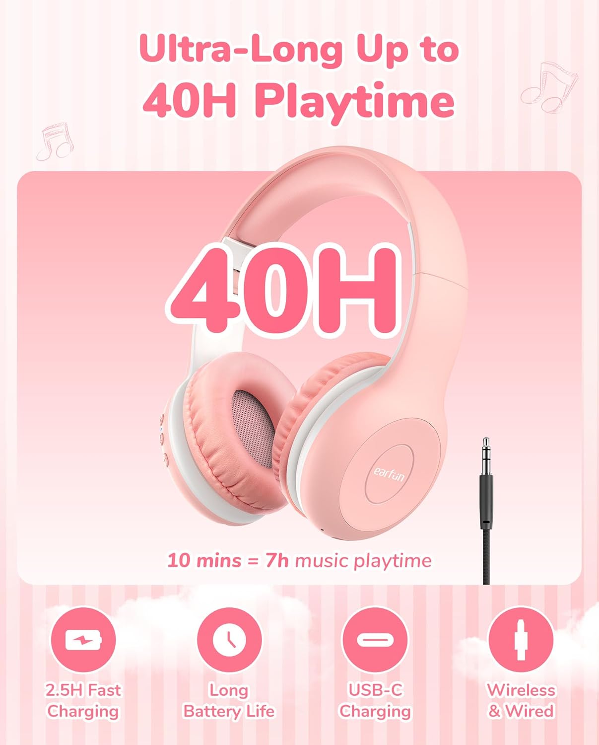 Thumbnail 5 de EarFun Kids Headphones 40H wireless