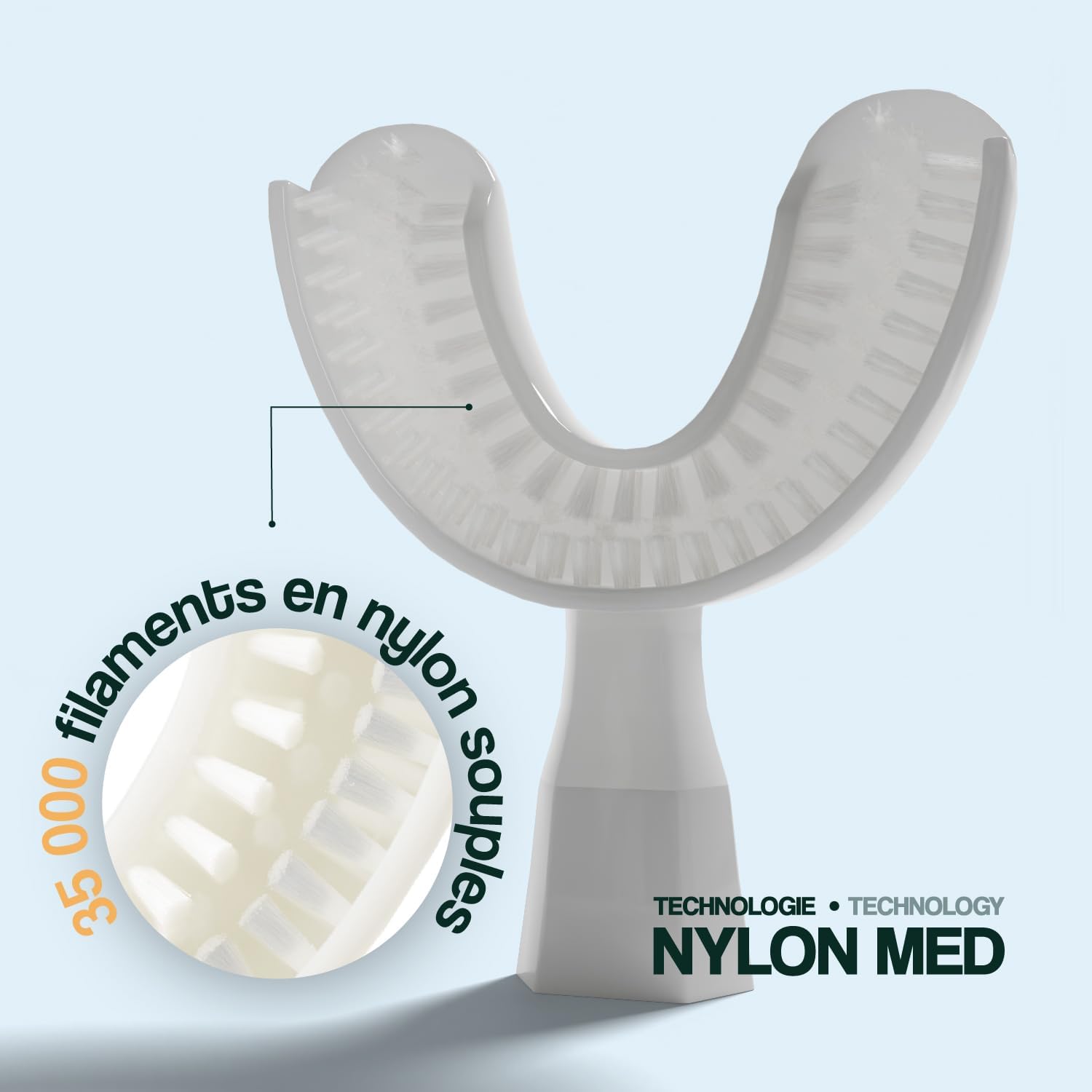 Thumbnail 4 de Brosse à dents électrique Y-Brush 2024 NylonBlack Premium (brosse en Y) – 4 modes soniques, autonomie 3 mois