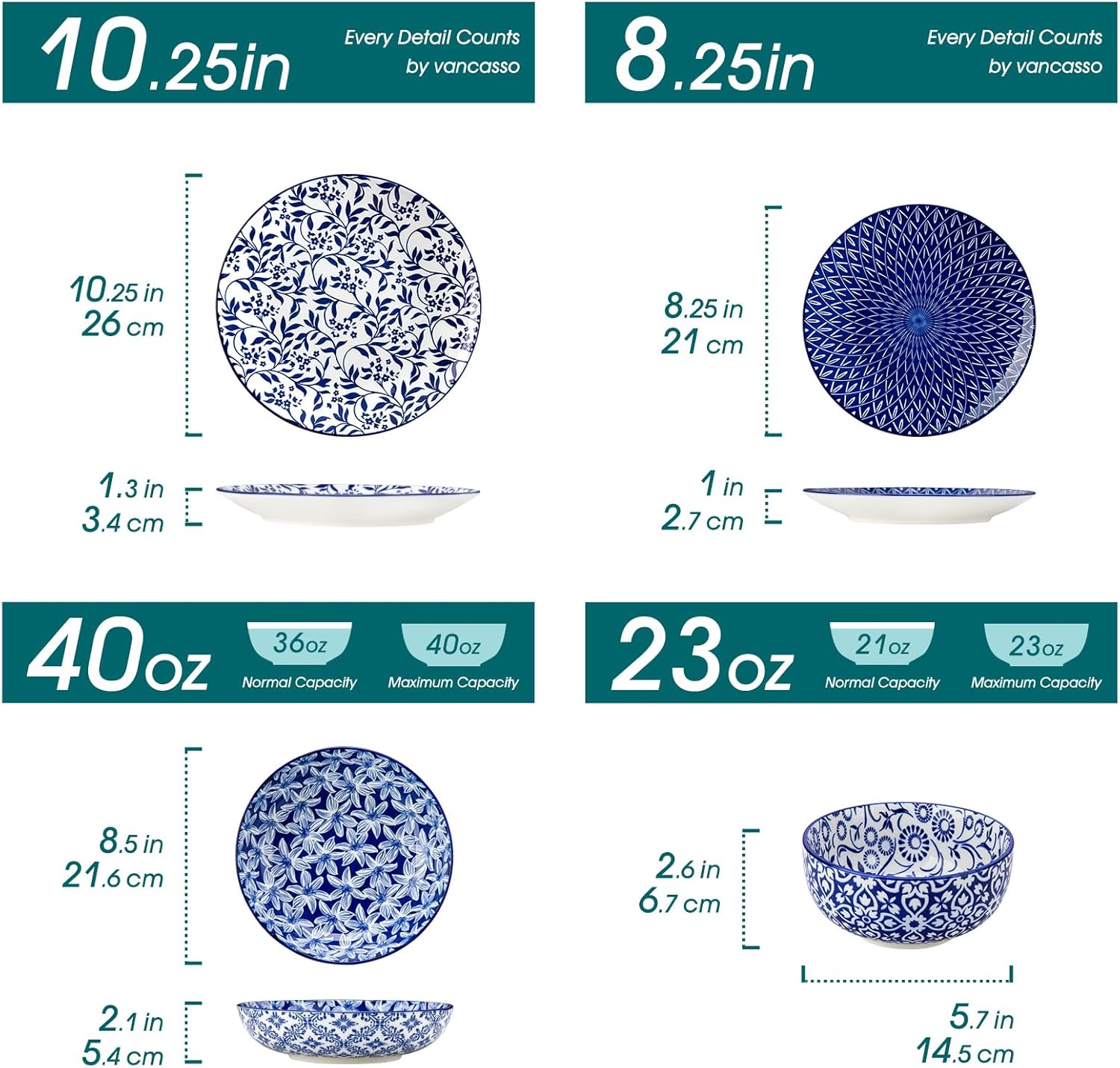 Thumbnail 1 de vancasso SELENE 24-Piece Porcelain Dinnerware Set