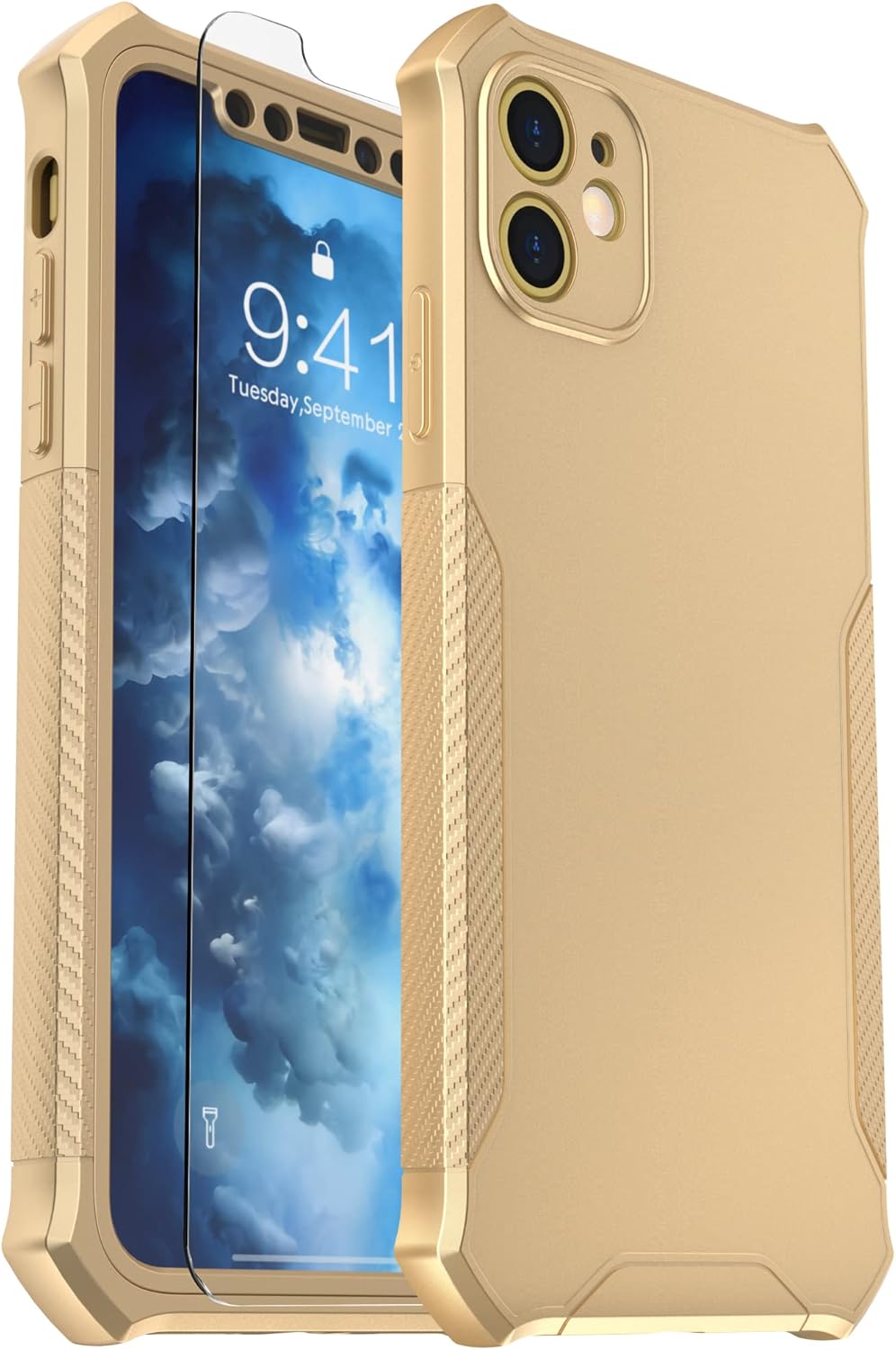 Detalle 2 de ORETECH for iPhone 11 Case with 2 x 9H Screen Protectors, 360° Full Body Shockproof Protection