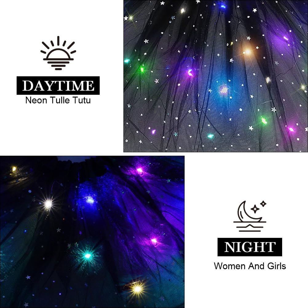 Detalle de URAQT Gonna Tulle LED per Bambina: tutù luminoso a 3 modalità per feste, danza e foto