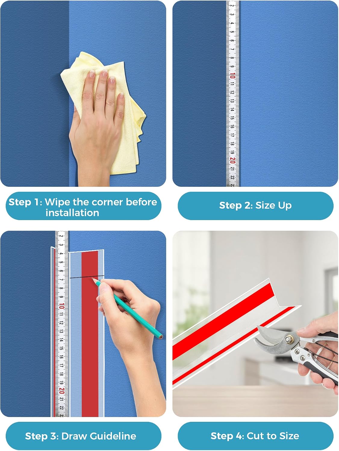 Thumbnail 3 de MONOID Clear Wall Corner Protector, 2-Piece Self-Adhesive Guard, 5 cm × 120 cm