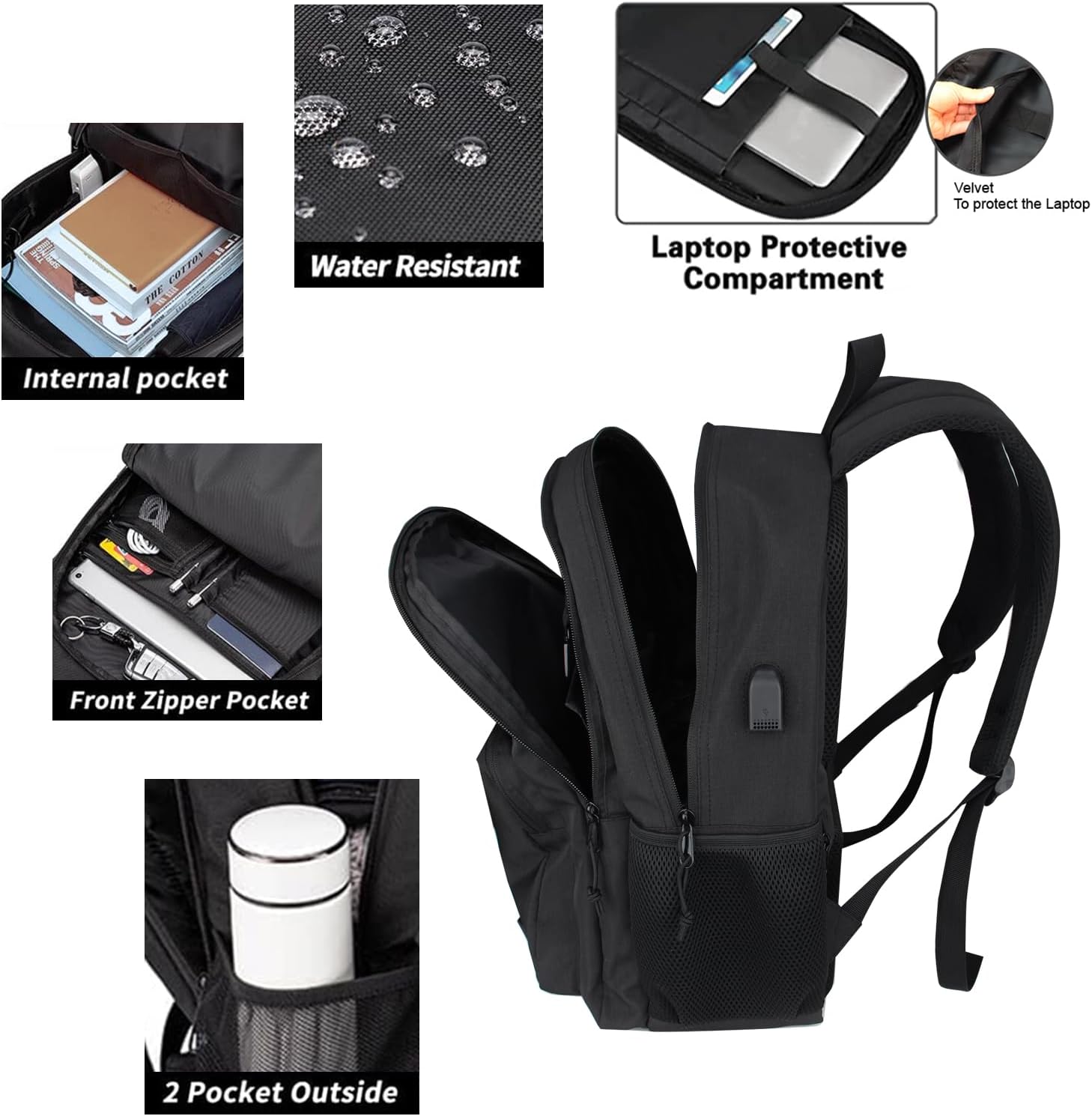 Thumbnail 2 de KEOFID Travel Backpack for Men and Women with USB Charging Port and Anti-Theft Pocket