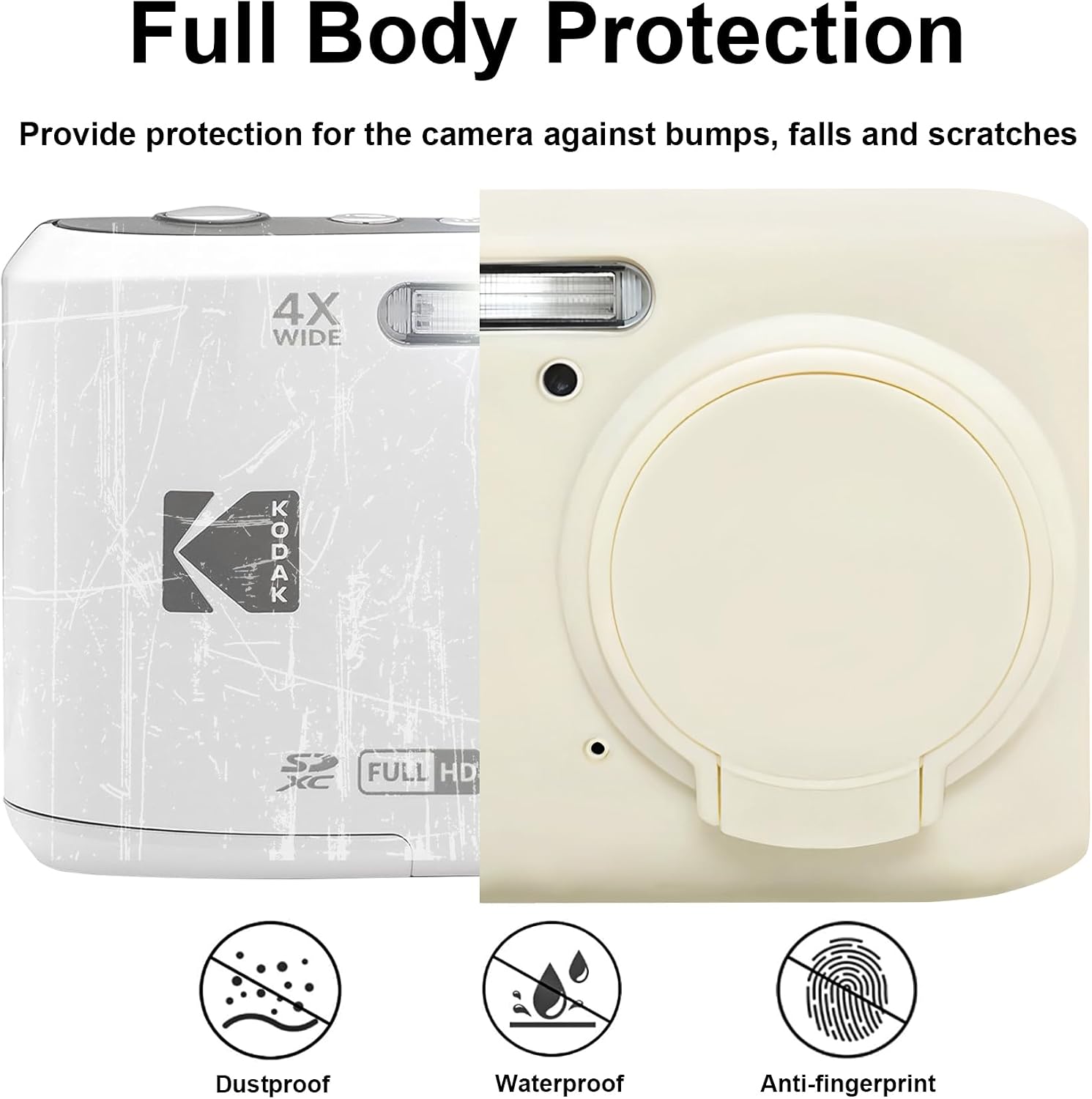 Thumbnail 2 de BOVKE Case for Kodak PIXPRO FZ45: Silky Soft Silicone Protection in Mist White