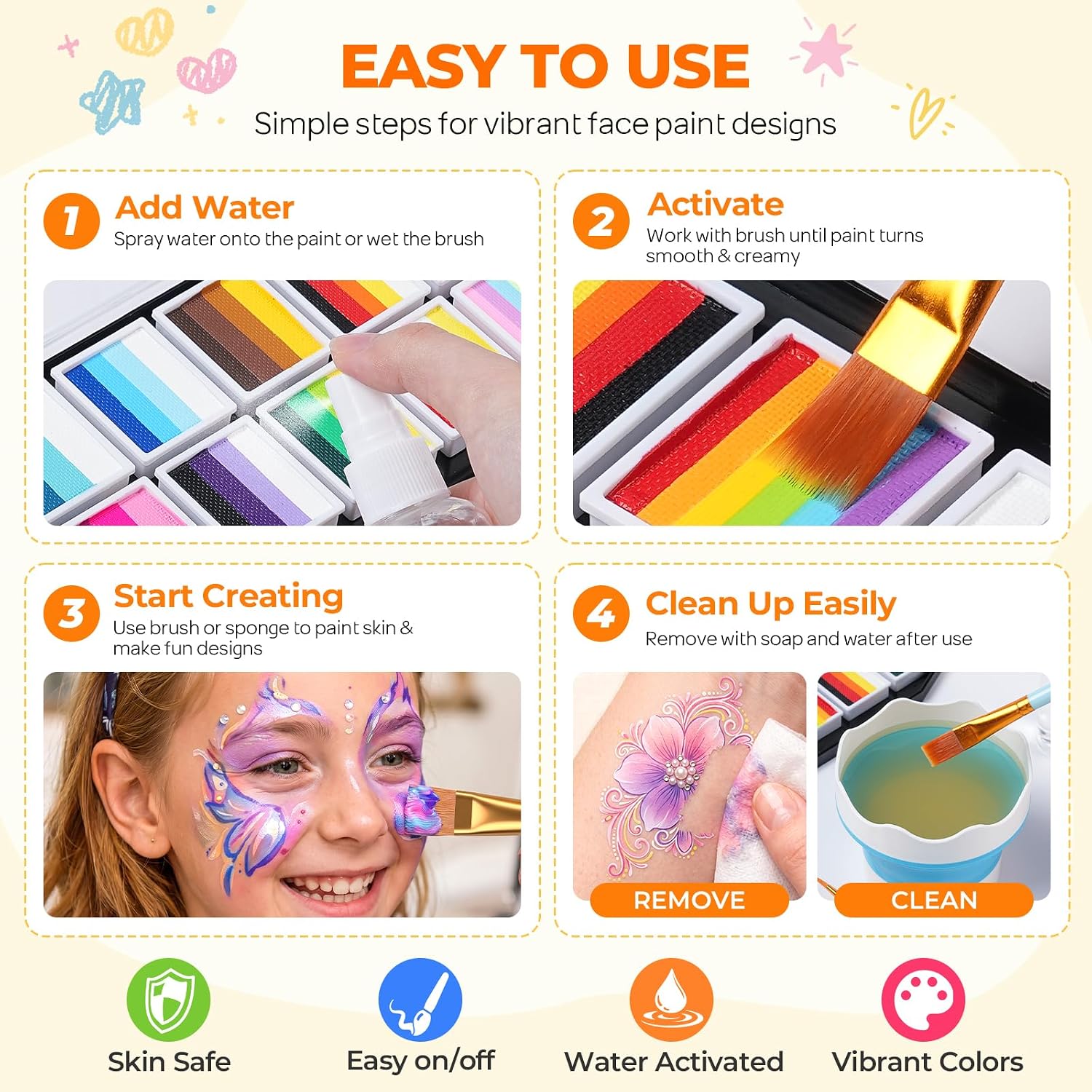 Thumbnail 4 de Nicpro Face Painting Kit, 10g Split Cakes
