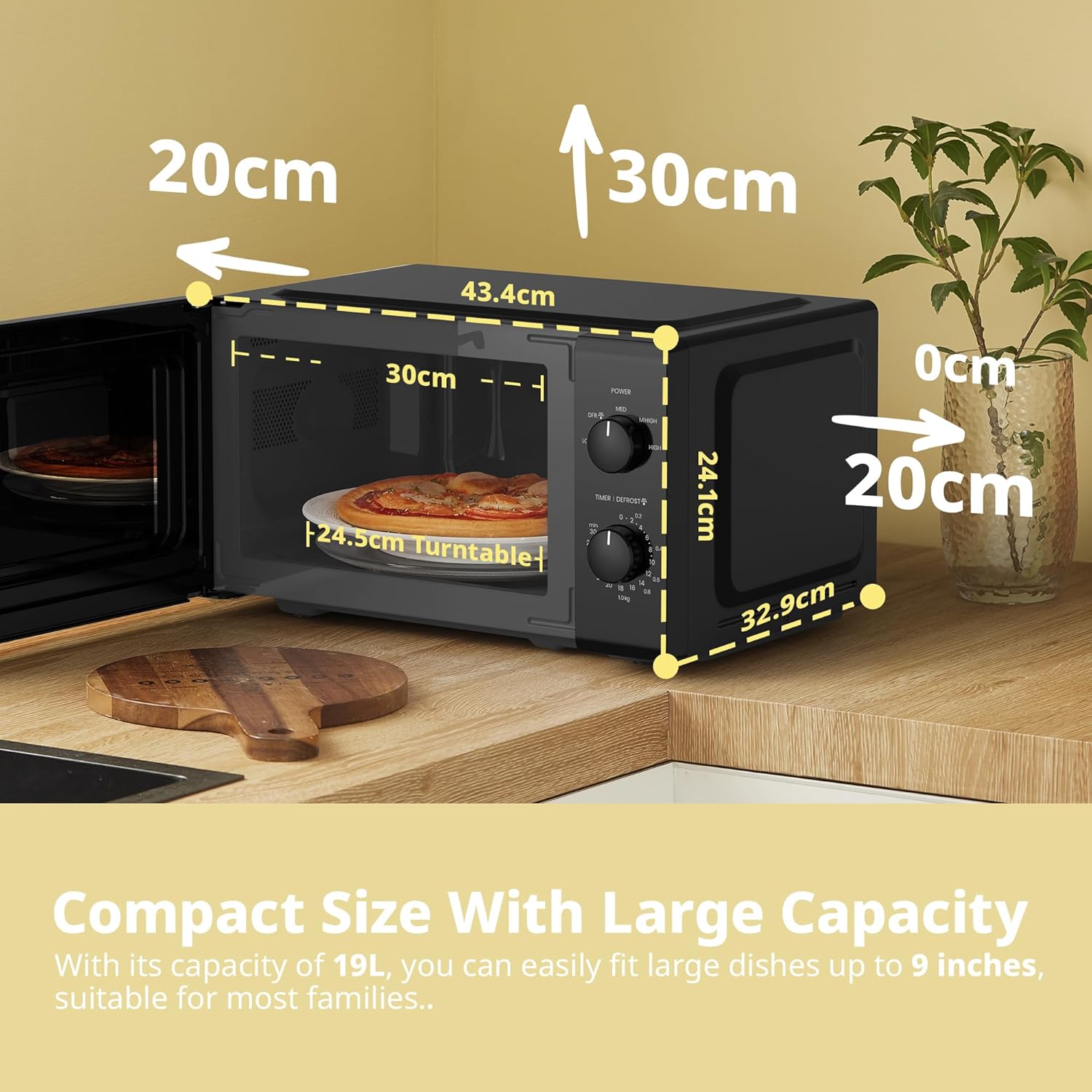 Thumbnail 2 de COMFEE' CMO-MP012ND 19L 700W mini microwave