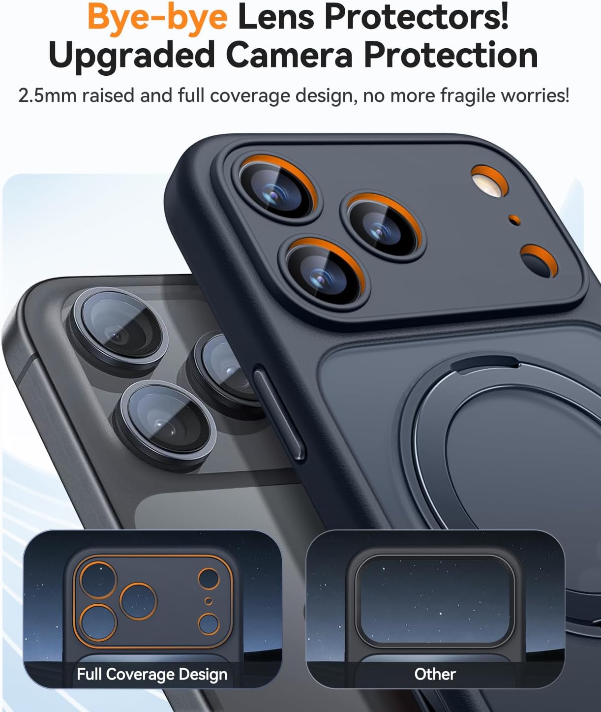 Detalle de CANSHN Cover per iPhone 17 Pro (6.3") con supporto magnetico 360° e protezione fotocamera