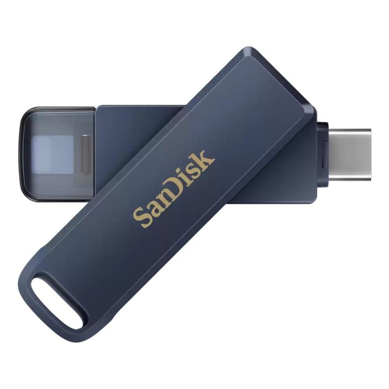 Detalle de SanDisk iXpand 64 GB USB Type-C / Lightning azul