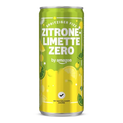 Detalle de by Amazon Zitrone-Limette Zero – Erfrischendes Getränk mit kalorienarmem Profil, 24x330ml