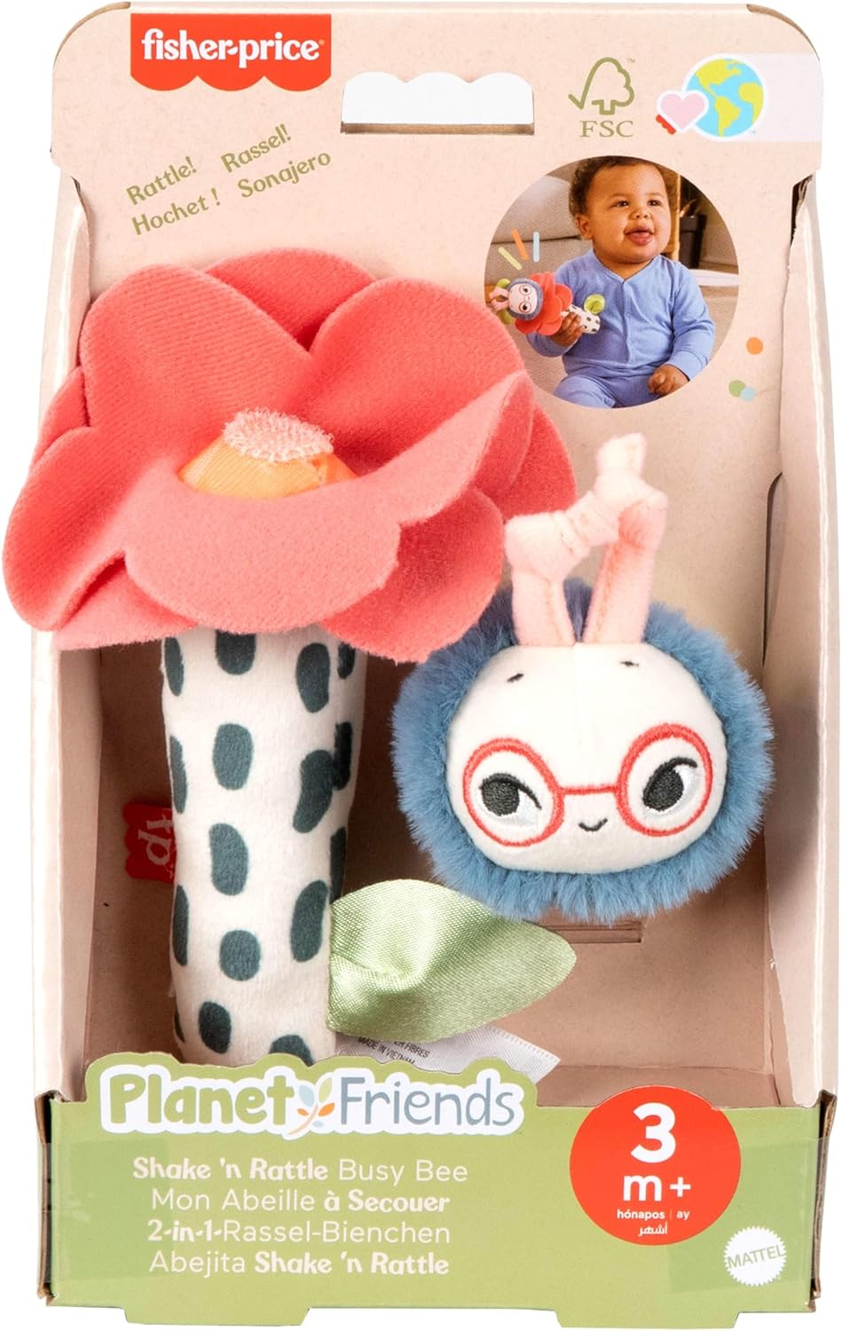 Thumbnail 6 de Fisher-Price Amici del Pianeta - Apetta Sonaglino (set da 2 peluche) HYR56