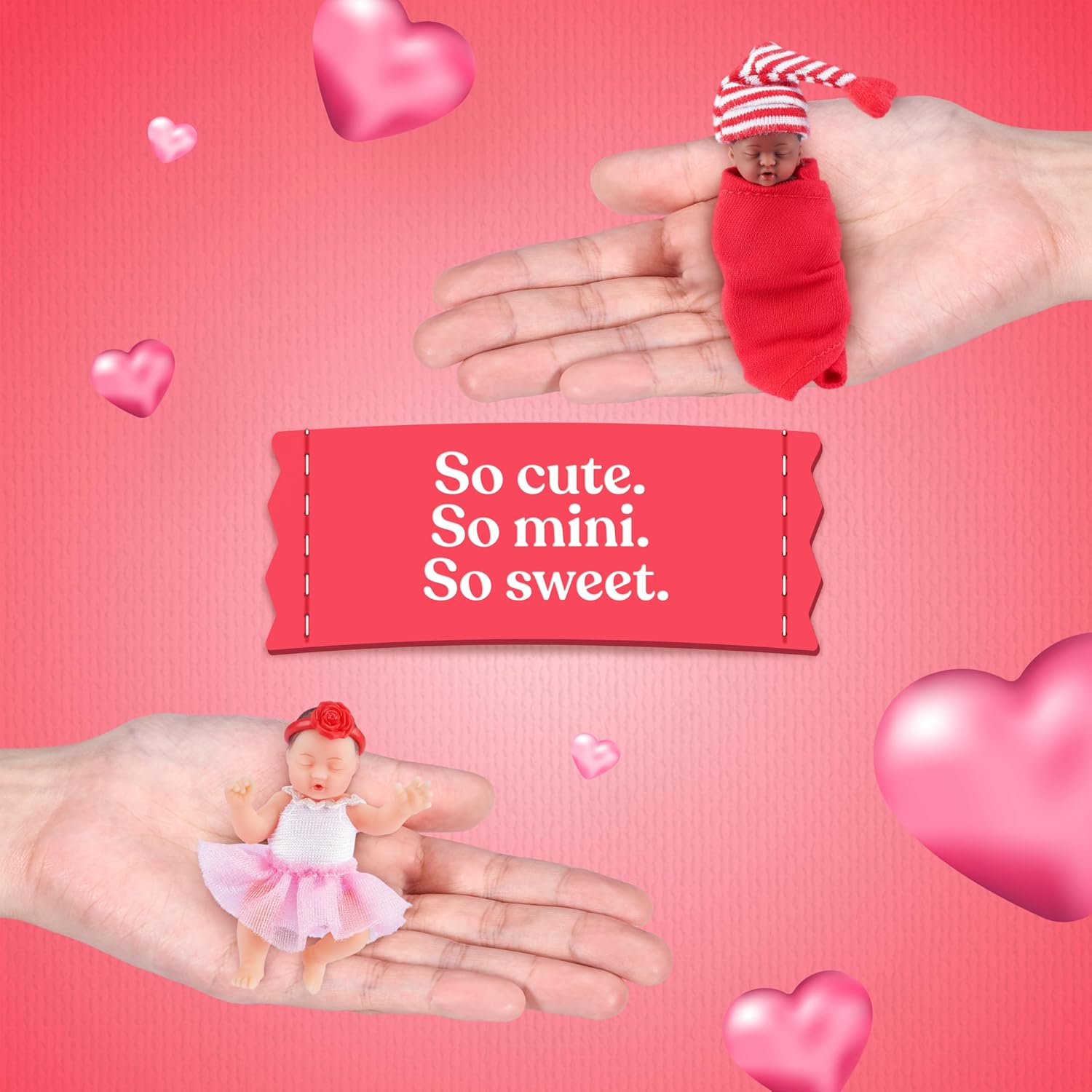 Thumbnail 3 de My Mini Baby Sweet Hearts 2-Pack by ZURU – Ultra-Realistic Mini Baby Dolls with Mystery Accessories