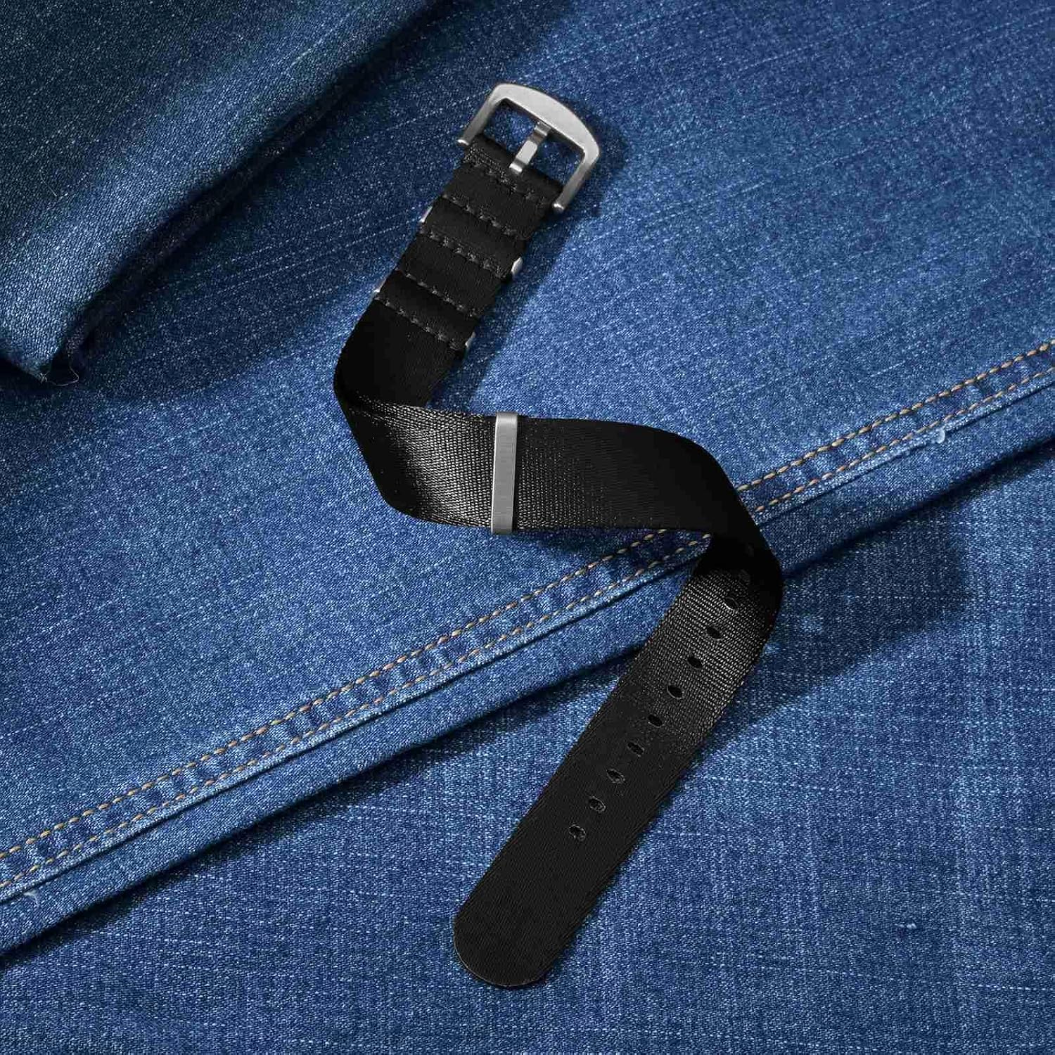 Thumbnail 2 de ANBEER Nylon Uhrenarmband 18/20/22 mm – Militärisches Ballistik Ersatzarmband mit Edelstahl-Schnalle