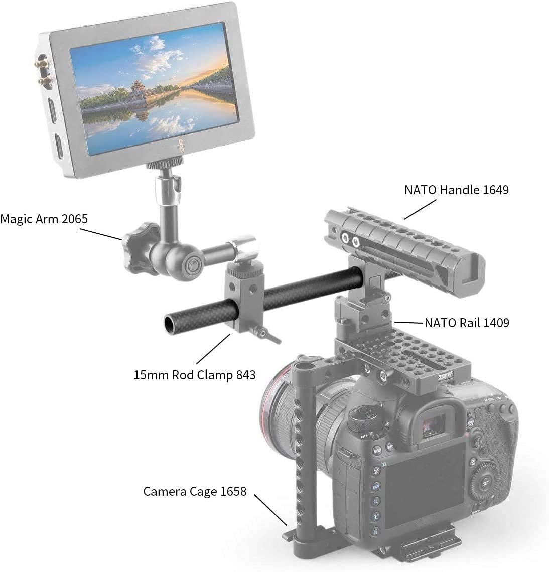 Detalle 2 de SMALLRIG 15mm Kohlefaser Stangen 22,5 cm