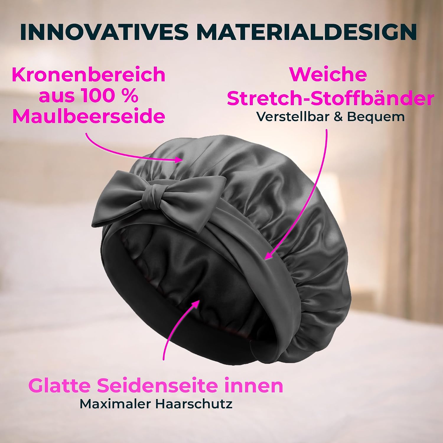 Thumbnail 3 de Seidenhaube 19 Momme Schlafhaube für Nacht