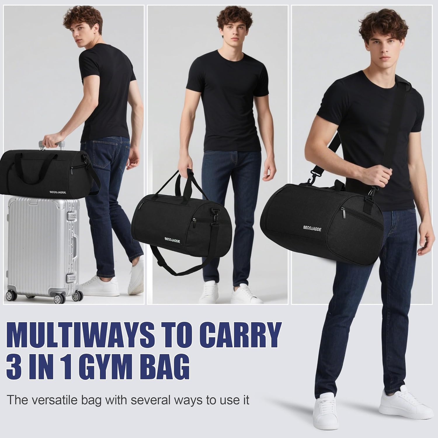 Detalle 2 de BECOJADDE 35L Gym Bag Review: a practical travel sports duffle for daily gym use