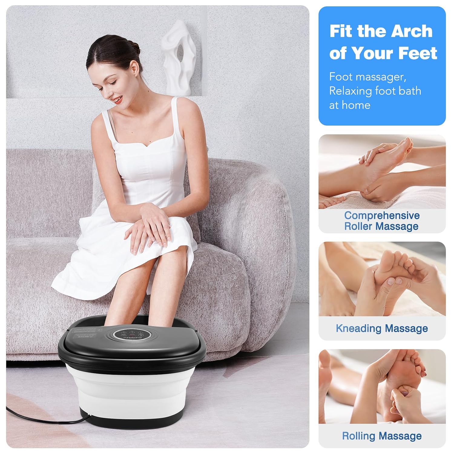 Thumbnail 5 de KNQZE Collapsible Foot Spa 16 Rollers