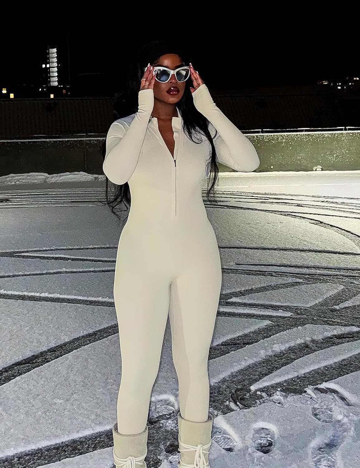 Detalle 2 de YEOREO Women Long Sleeve Jumpsuit 87% Nylon