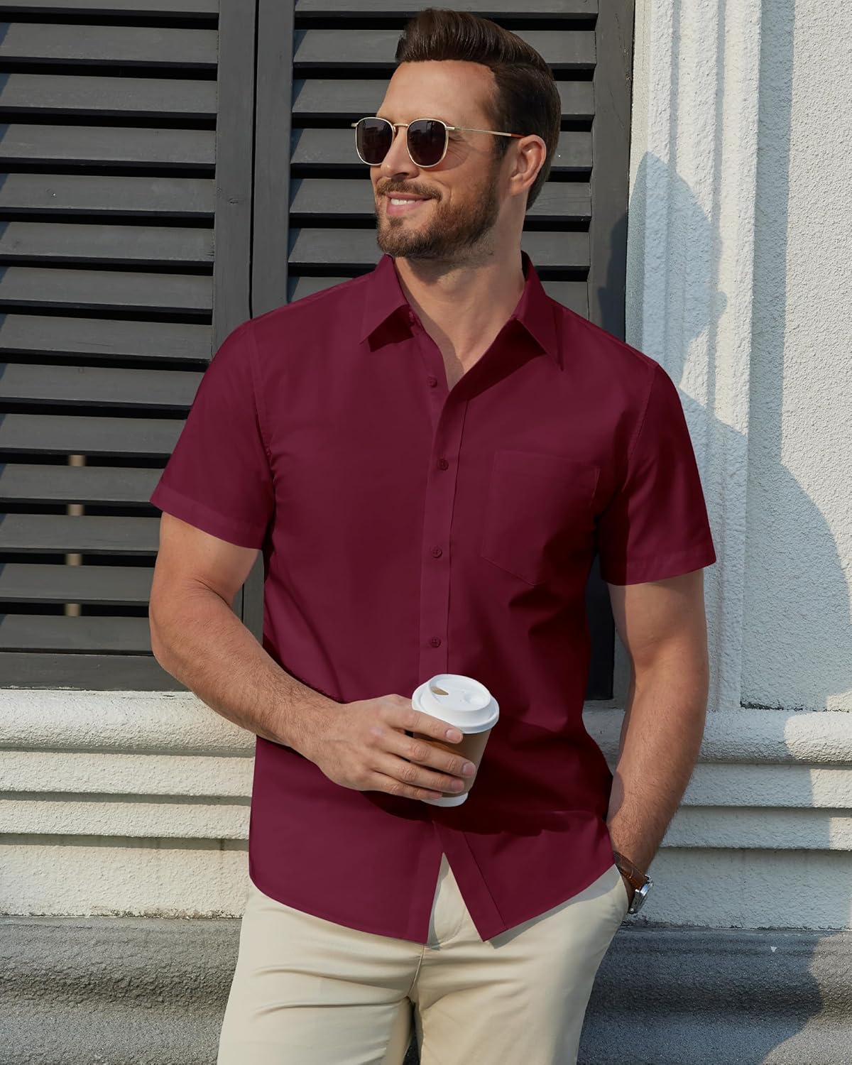 Thumbnail 4 de J.VER Herren Hemd Kurzarm Businesshemd Regular Fit – Vielseitiges Hemd für Festlichkeiten und Beruf