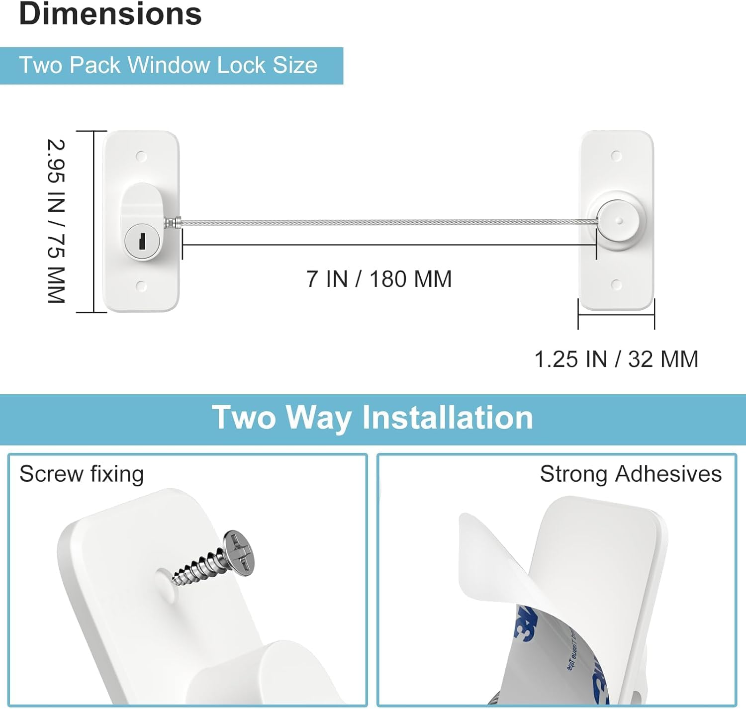 Thumbnail 4 de AOSITE Window Locks 8 pack 100 kg tested