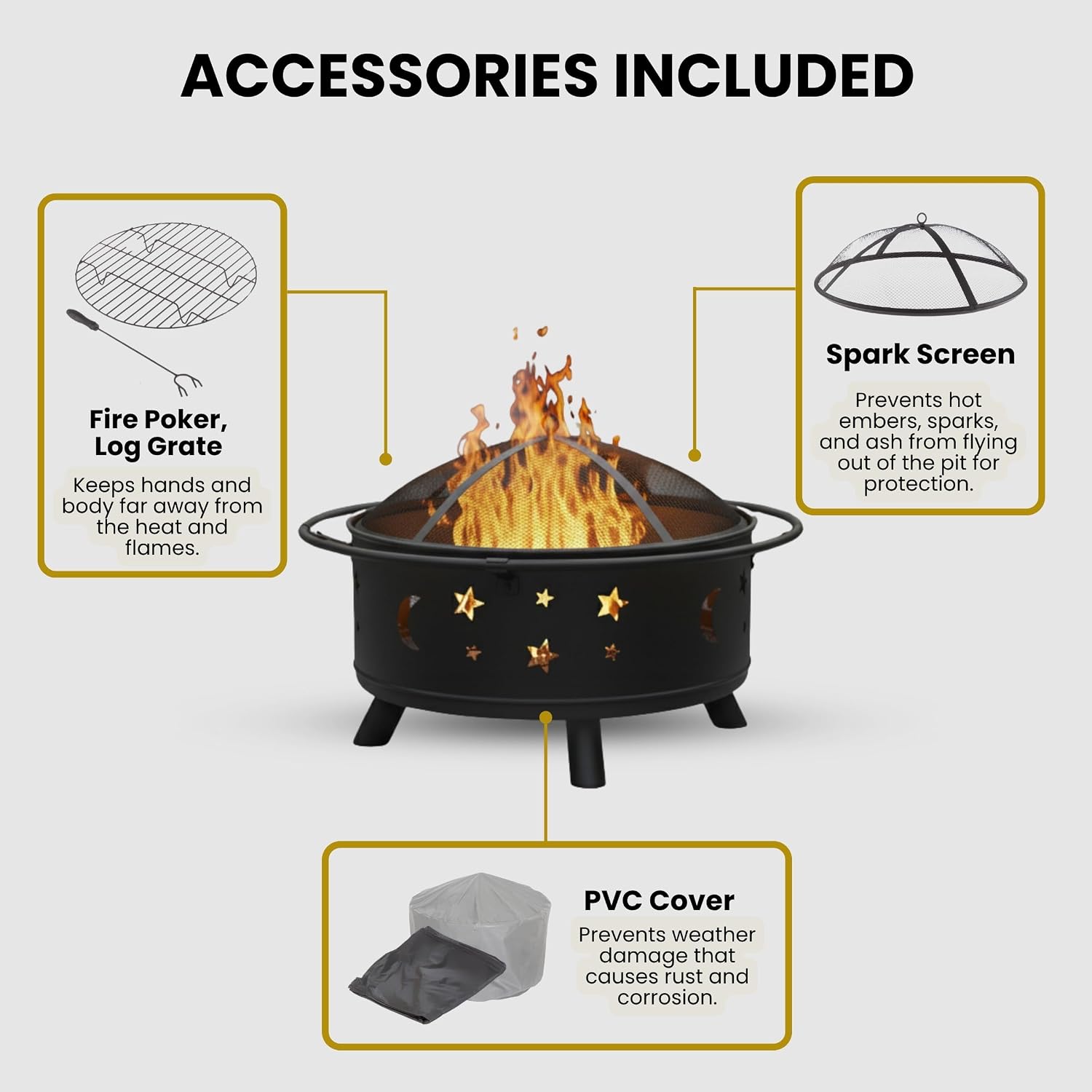 Detalle 2 de Pure Garden Outdoor Fire Pit, 32-Inch