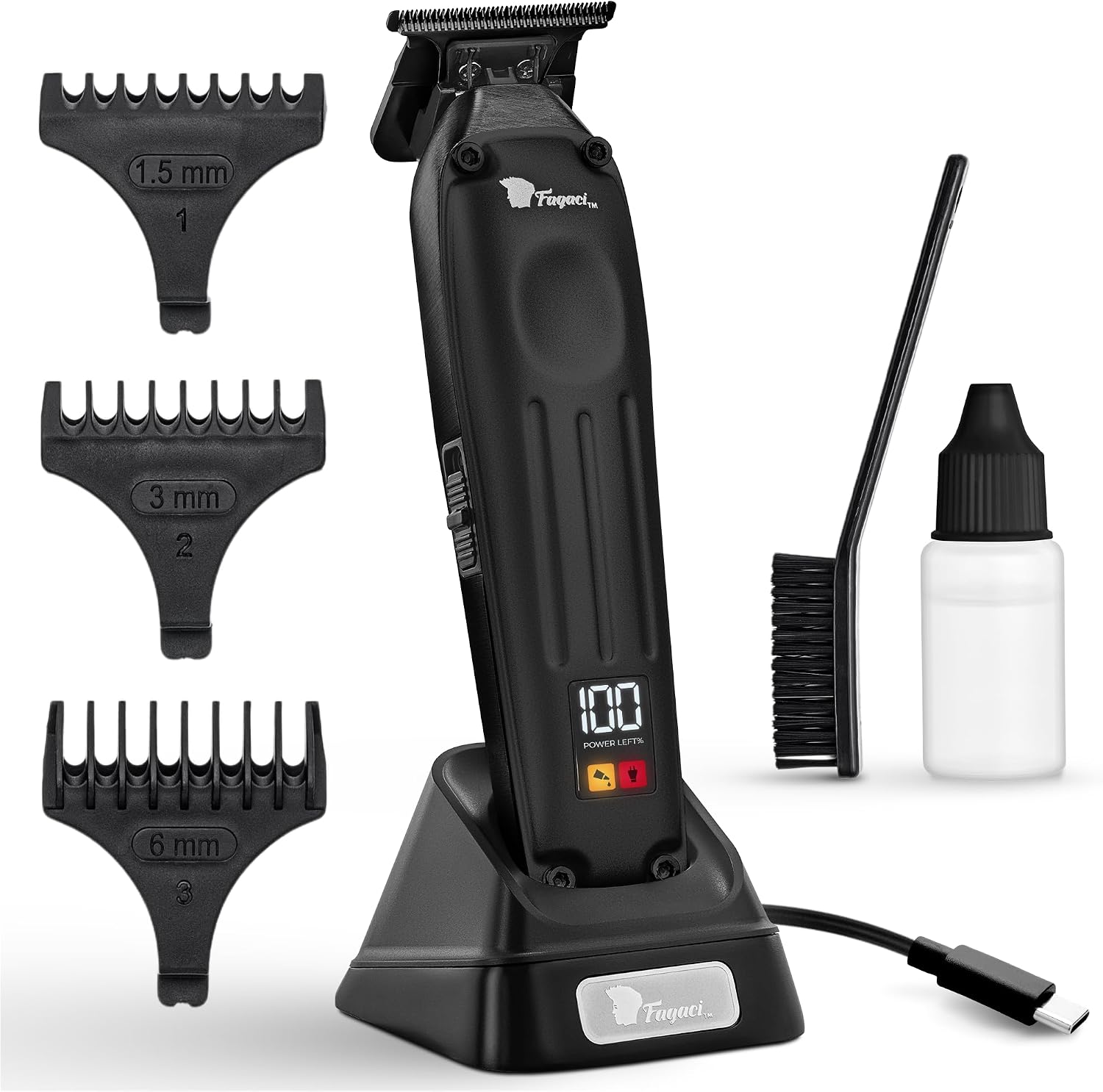 Detalle de Fagaci Macchinetta per Capelli Professionale Zero Gap – Tagliacapelli da Barbiere Brushless 7200 RPM
