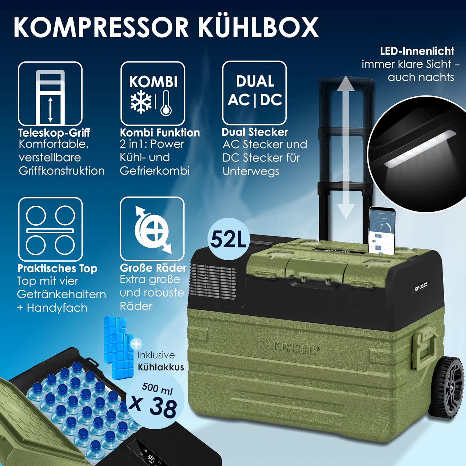 Detalle 2 de KESSER Kompressor Kühlbox 52L