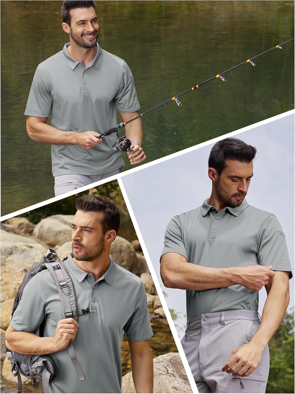 Thumbnail 1 de TACVASEN Men's Breathable Golf Polo Shirt: Quick Dry Short Sleeve Polo for Work and Play