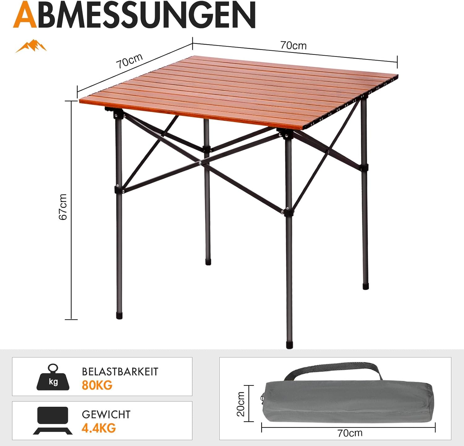 Thumbnail 1 de PORTAL klappbarer Campingtisch aus Aluminium – faltbar, tragbar mit Tragetasche
