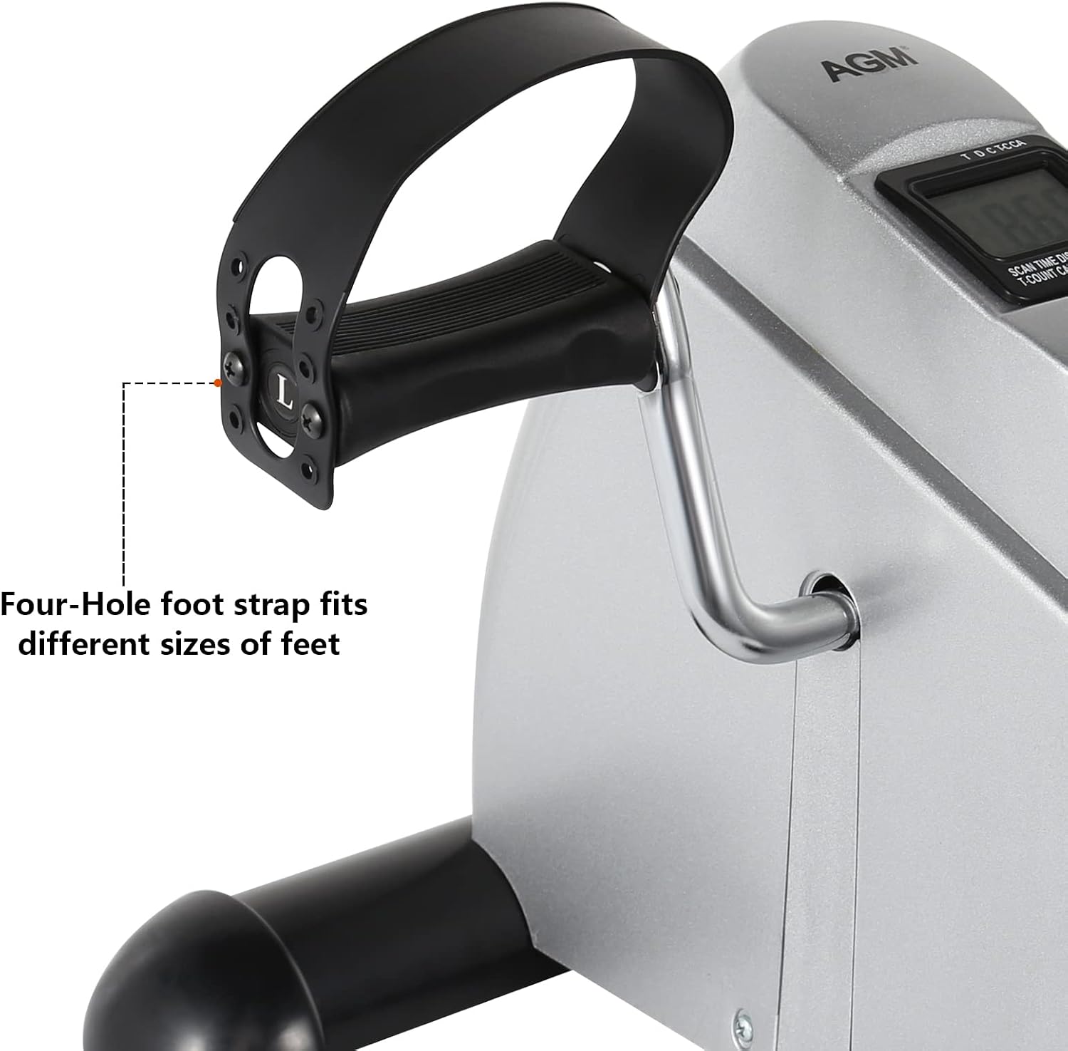 Detalle 2 de AGM Mini Exercise Bike Pedal Sit Down with LCD Display (under-desk bike for legs and arms, non-slip mat included)