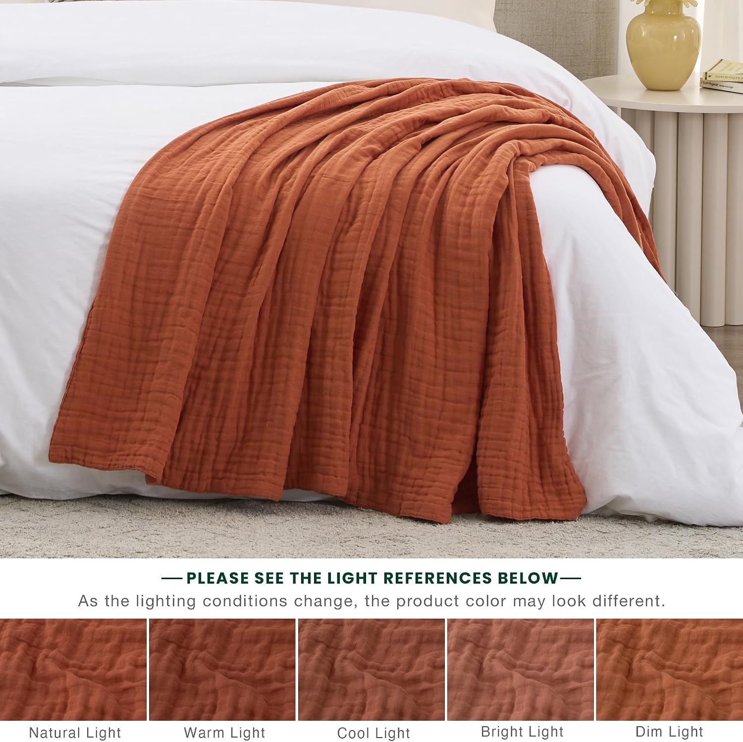 Thumbnail 5 de Love's Cabin 6-Layer Cotton Muslin Blanket 60x80"