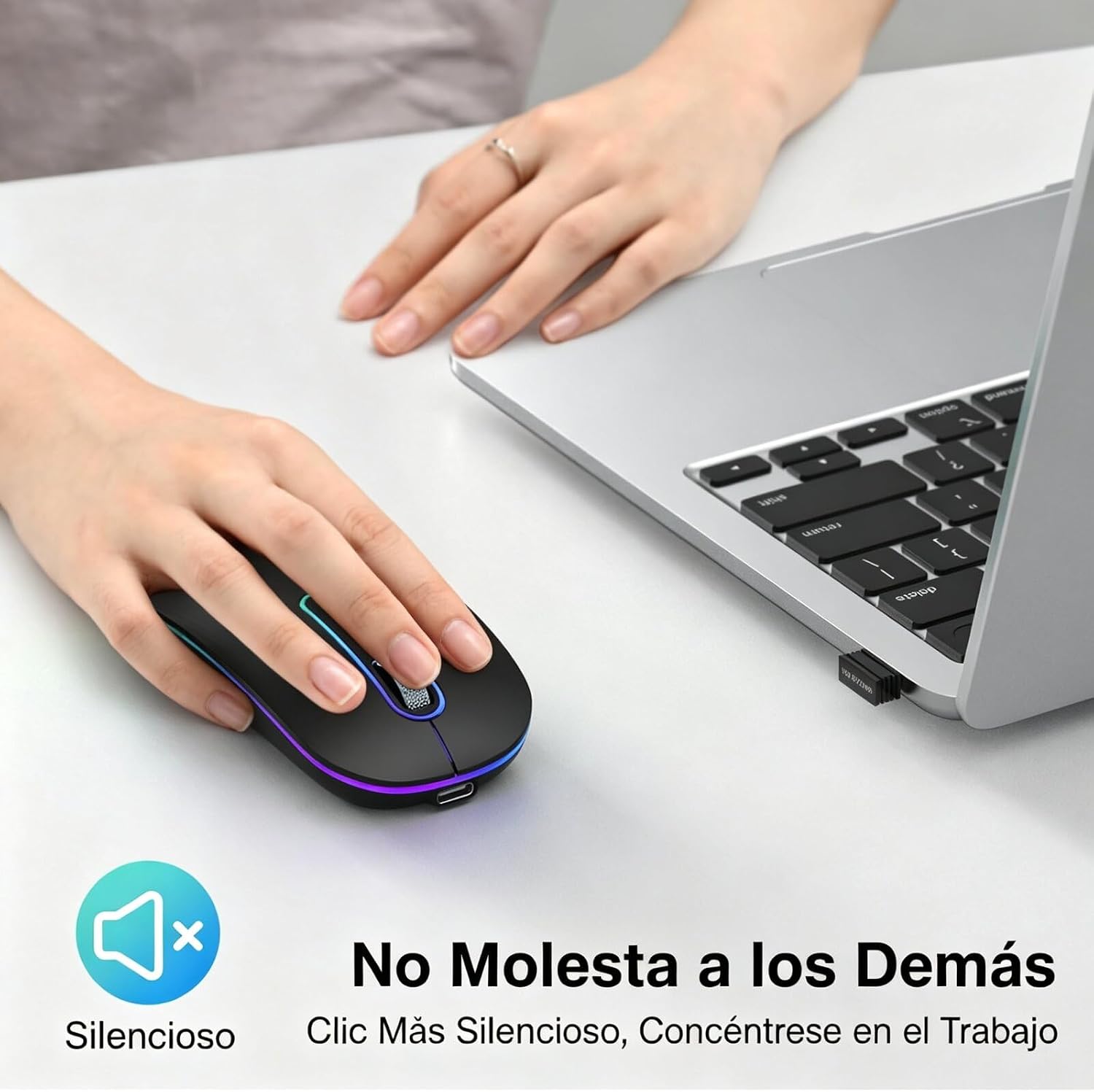Detalle de cimetech Raton inalámbrico recargable 480 mAh