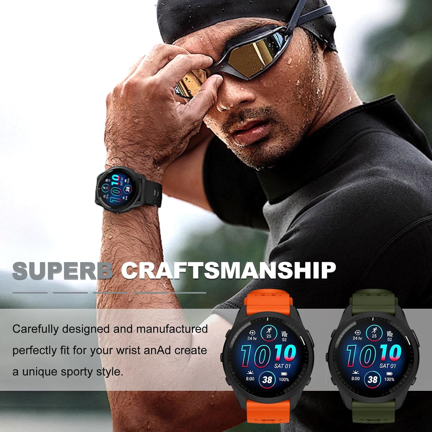 Thumbnail 6 de OVERSTEP 20mm Silicone Replacement Strap for Garmin: Versatile, Durable Comfort