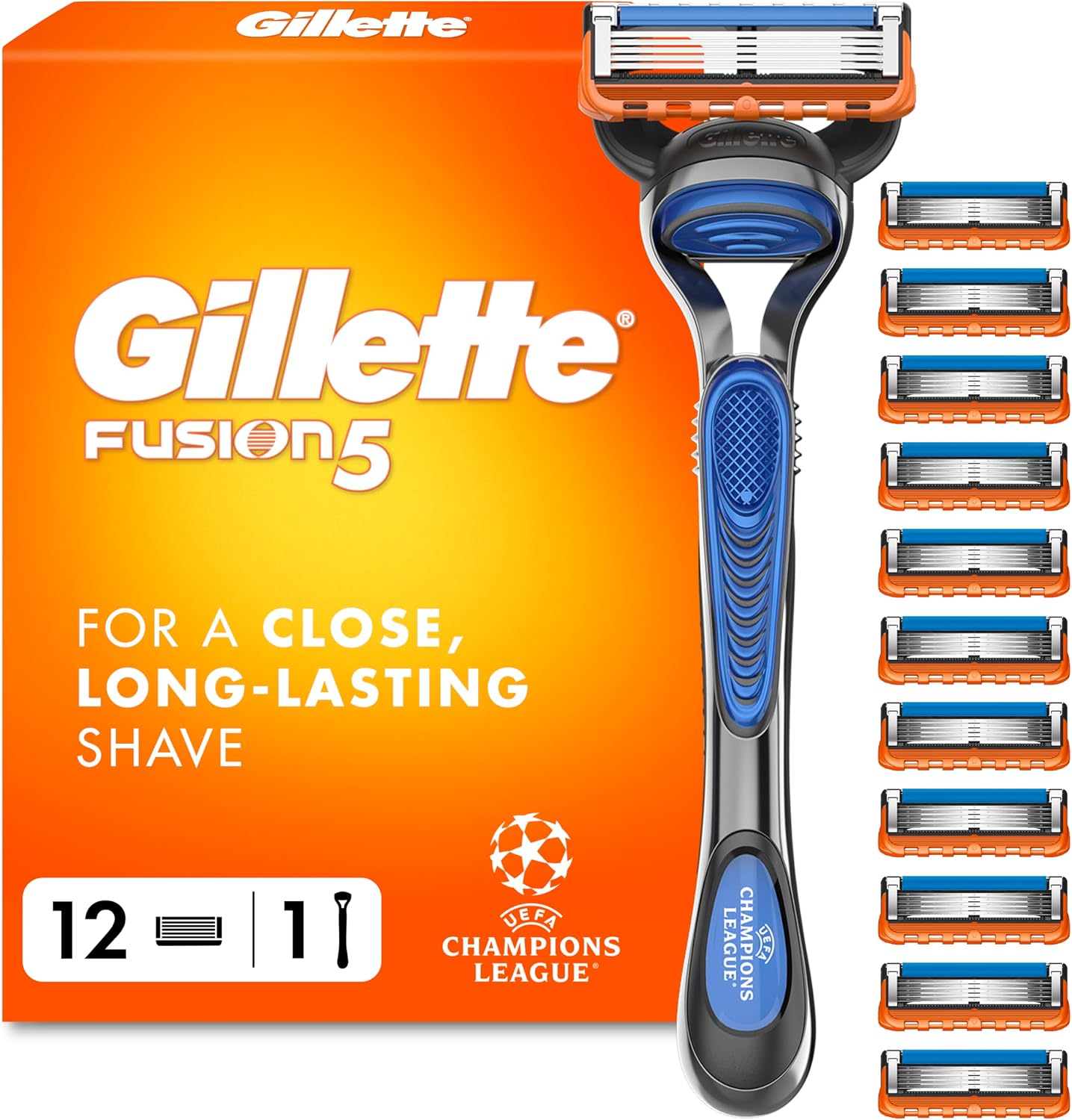 Detalle de Gillette Fusion5 Razor and Refills for Men with 12 Blade Refills