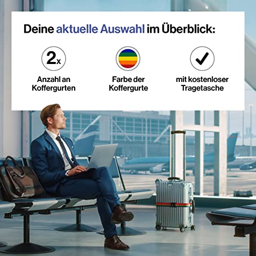 Thumbnail 6 de Travely Premium Koffergurt – Regenbogen-Set, 2er Pack mit Namensschildern