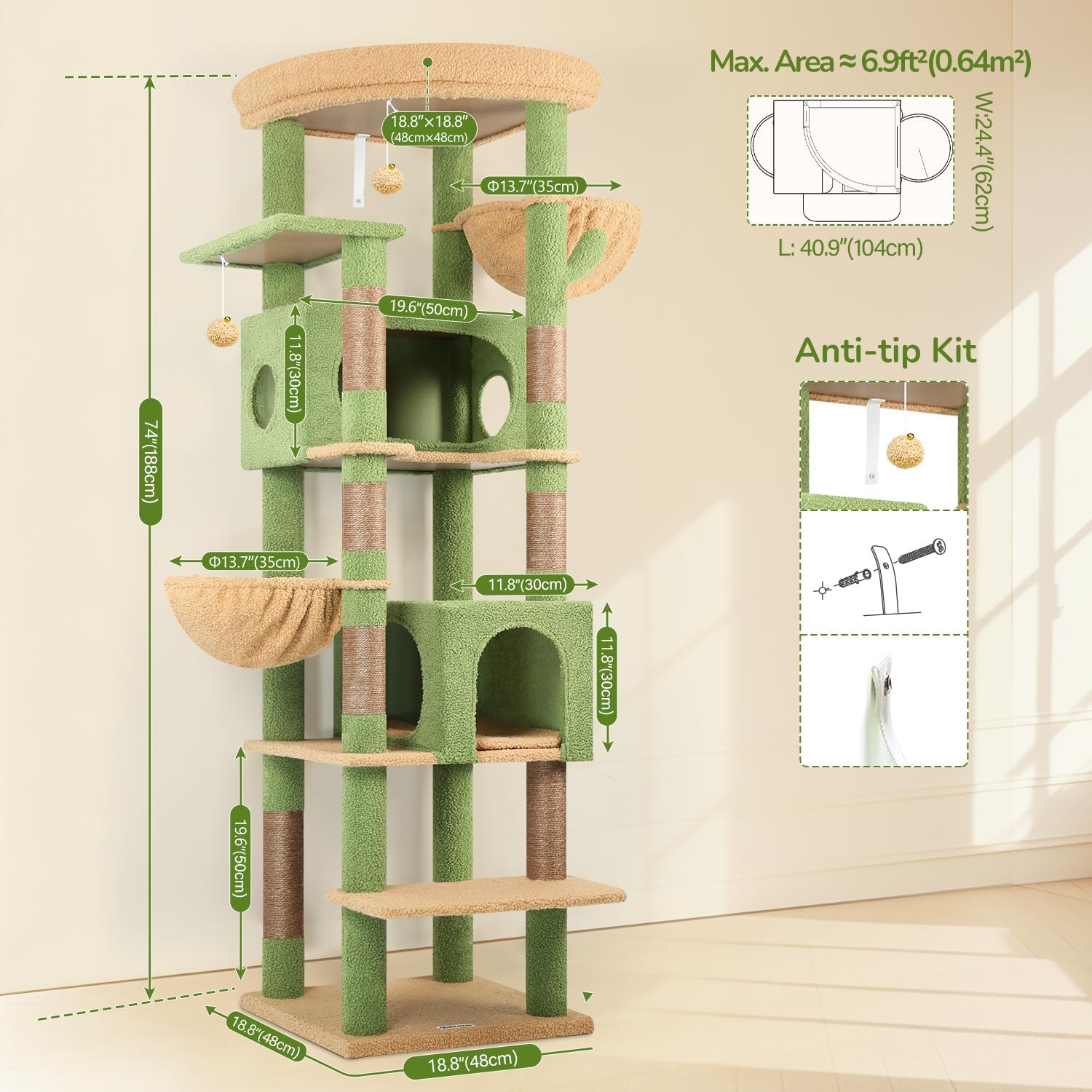Thumbnail 6 de Globlazer 74-Inch Cat Tree