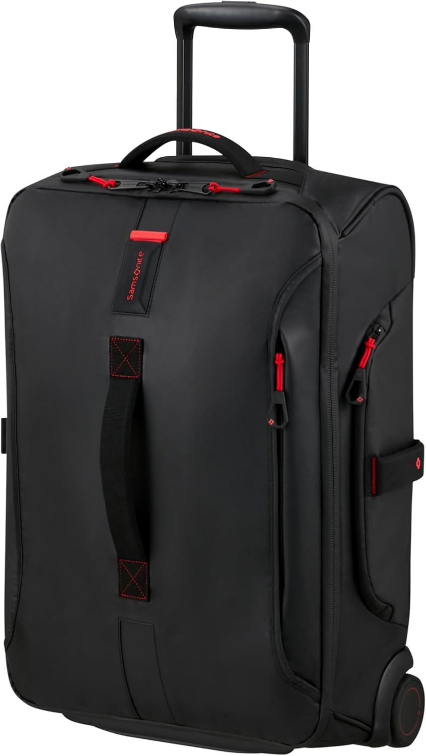Detalle de Samsonite Paradiver Light: Reisetasche mit Rollen (55 cm) – Handgepäck, 48.5 L, wasserabweisend, 2 Rollen, Schwarz