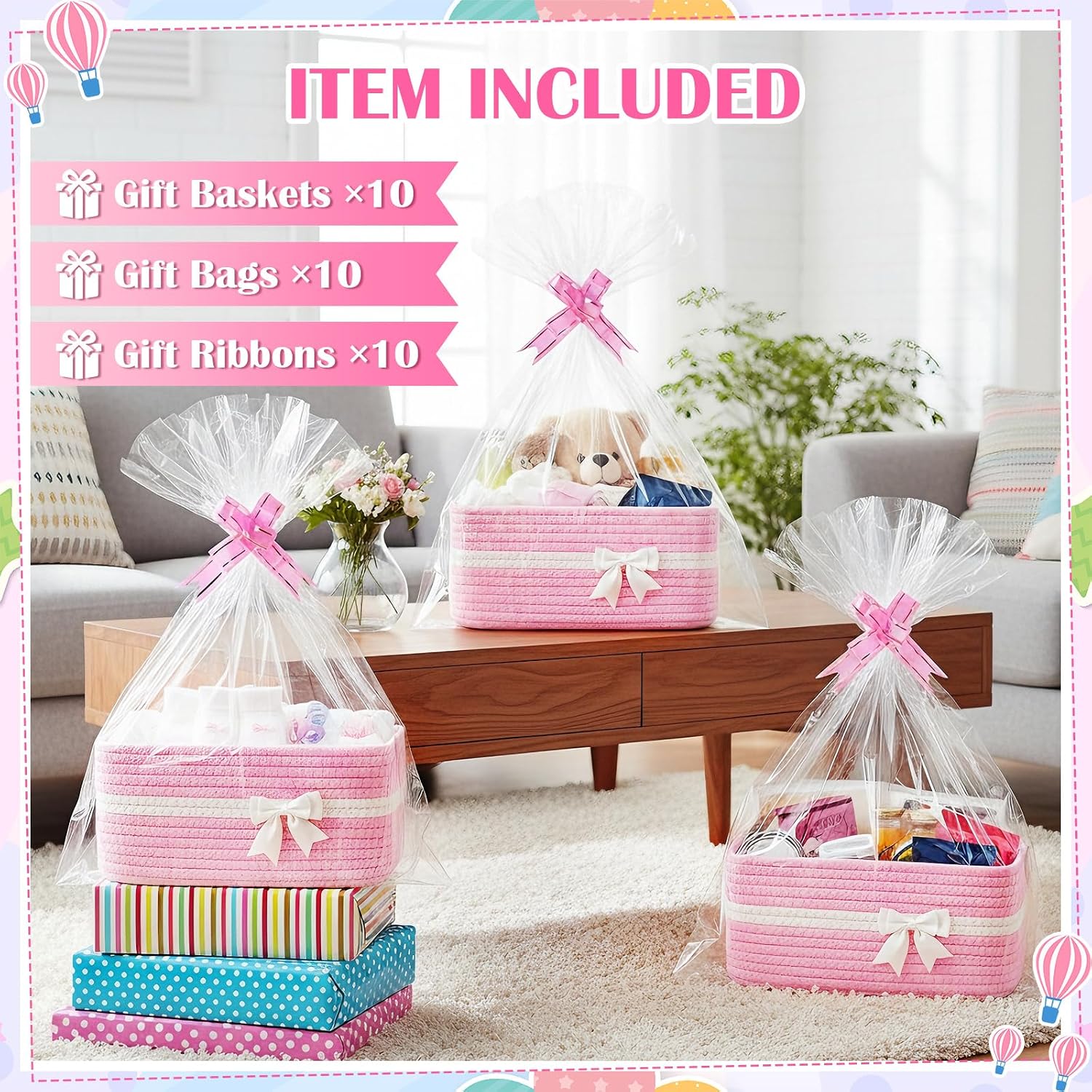 Detalle 2 de Mkway Cotton Rope Gift Baskets 12x8x5