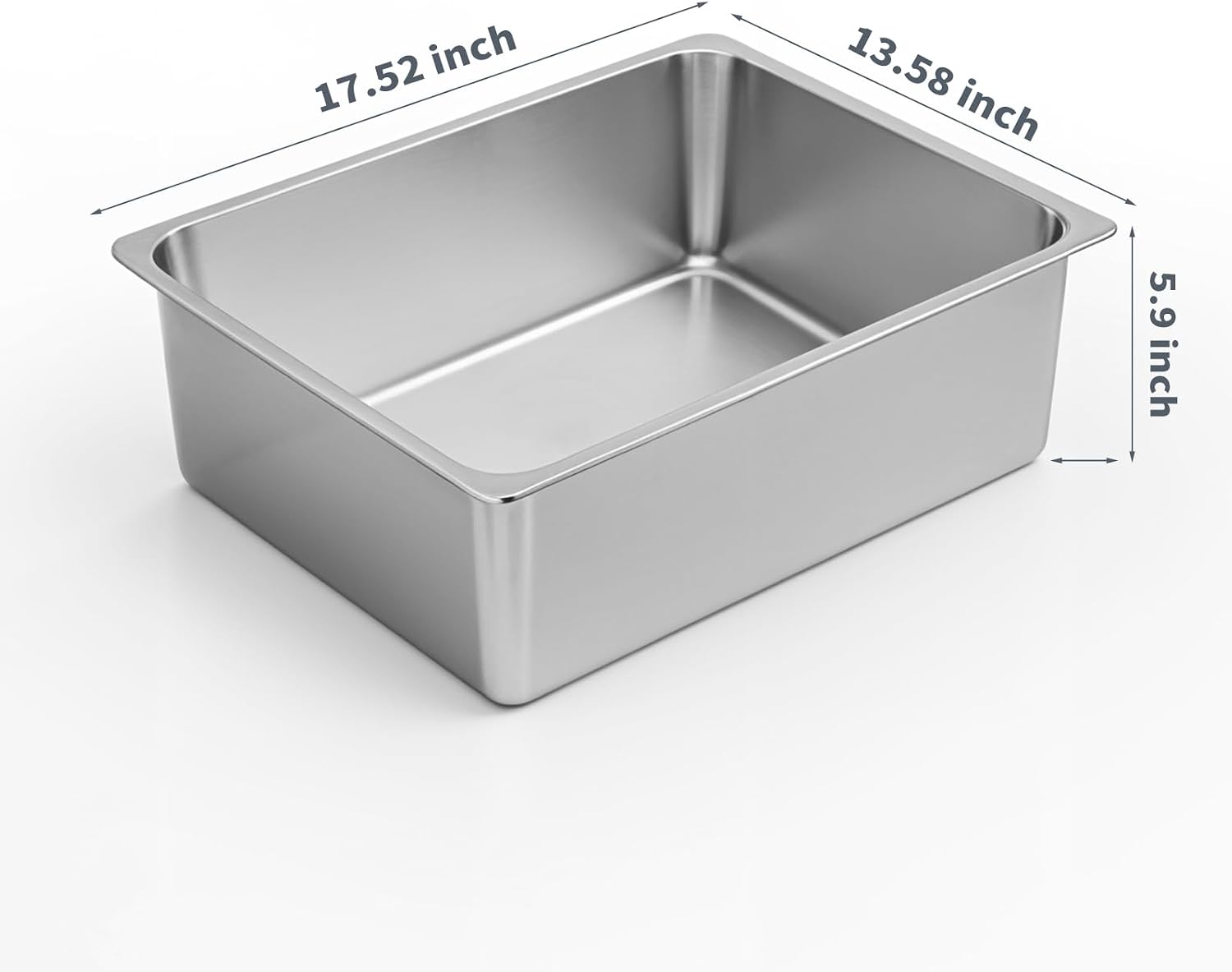 Detalle 2 de Kirecoo Large High-Sided Stainless Steel Cat Litter Box, Open Top