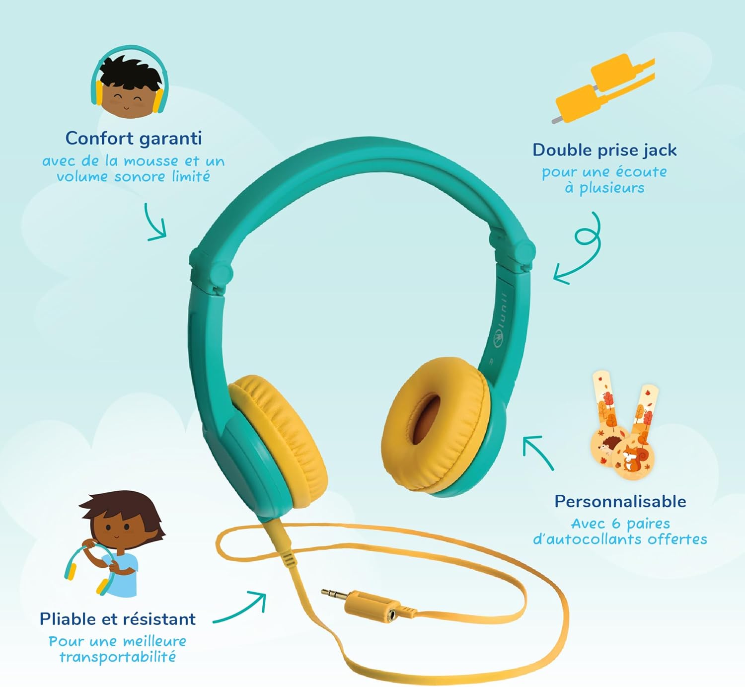 Thumbnail 2 de Lunii Casque Audio Enfant Filaire – Confort, sécurité et partage pour les histoires