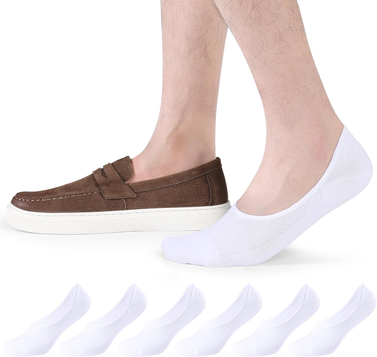 Thumbnail 6 de Chaussettes invisibles CLOSEMATE (homme/femme) socquettes basses 39-42 et 43-46, coton élastique, antidérapantes – 6 paires