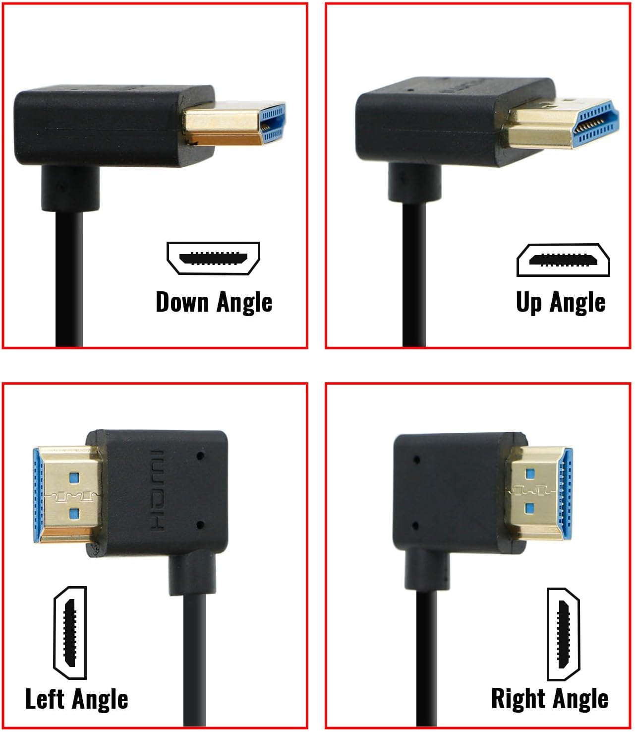 Detalle de Alvin's Cables Ultra HD 8K HDMI 2.1 Cable 50cm (Right Angle to Straight) for Atomos Ninja V, Z CAM E2, Sony FS5/FS7/A7S III