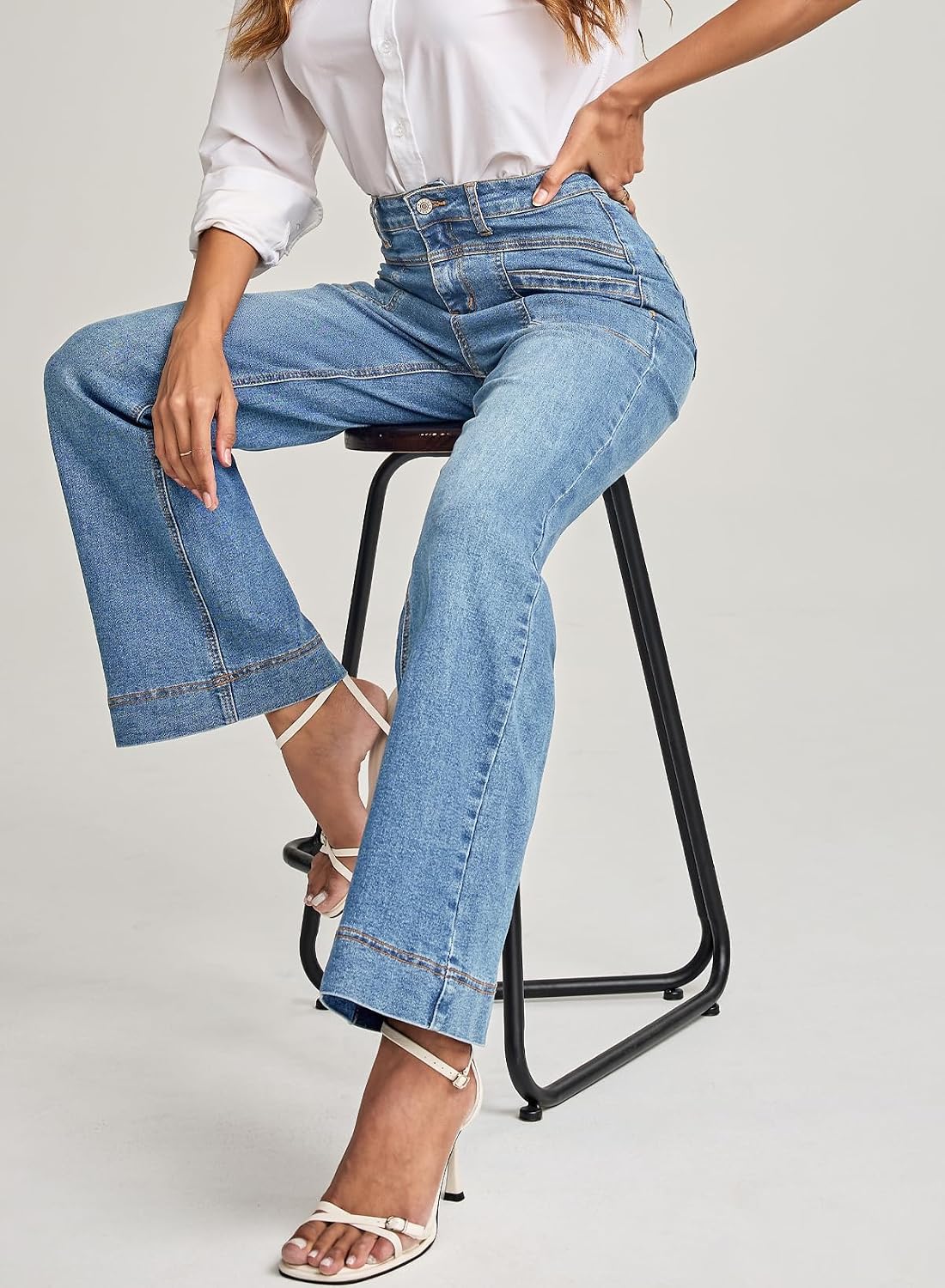 Thumbnail 4 de EVALESS Womens Jeans Wide Leg High-Waisted 2025