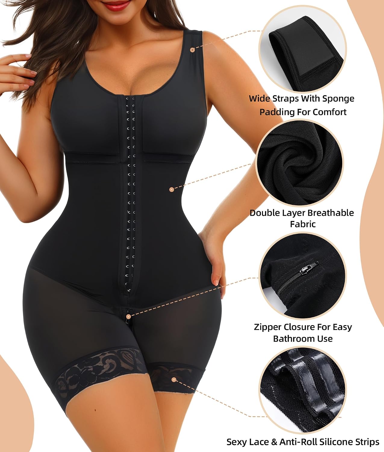 Detalle 2 de SHAPERX Women’s Colombian Fajas Tummy Control Bodysuit